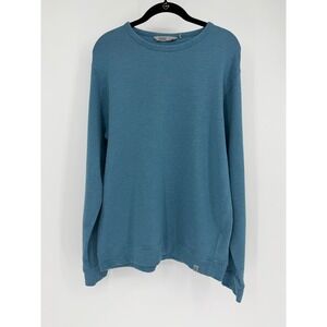 Tasc Performance Mens Large Teal Blue Bamboo Organic Cotton Crewneck Sweatshirt